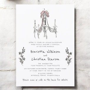 Invitation site web Lustre à main tirée Mariage en ruban