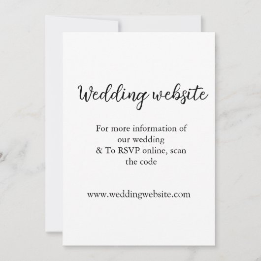 Invitation site web mariage ajouter q r code nom du couple dé (Devant)