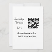 Invitation site web mariage ajouter q r code nom du couple dé (Dos)