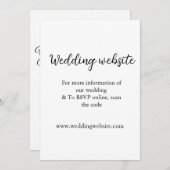 Invitation site web mariage ajouter q r code nom du couple dé (Devant / Derrière)