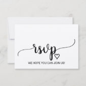 Invitation Site Web Mariage de calligraphie Kraft simple RSVP (Devant)