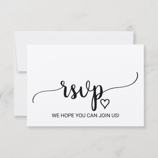 Invitation Site Web Mariage de calligraphie Kraft simple RSVP (Devant)