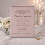 Invitation Site Web Mariage de Mauve - Script de bordure clas<br><div class="desc">Formal classique traditionnel Script élégant mariage invitation avec bordure étroite en noir et en ligne RSVP détails dans Dusty Mauve</div>