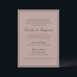 Invitation Site Web Mariage de Mauve - Script de bordure clas<br><div class="desc">Formal classique traditionnel Script élégant mariage invitation avec bordure étroite en noir et en ligne RSVP détails dans Dusty Mauve</div>