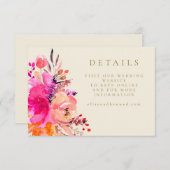 Invitation Site Web Mariage Floral Pink numérique (Devant / Derrière)