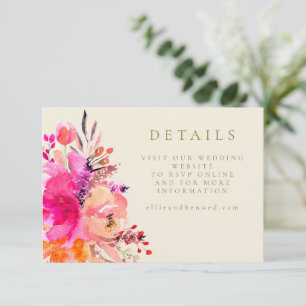 Invitation Site Web Mariage Floral Pink numérique