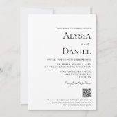 Invitation Site Web Mariage photo personnalisé noir et blanc (Dos)