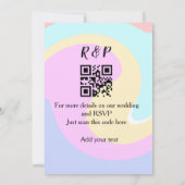 Invitation site web mariage rsvp q r code ajouter nom texte (Dos)