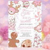 Invitation Six C'Est Si Douce Noël Cookie Anniversaire Fête
