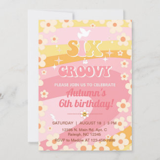 Invitation Six est Super fille 6e anniversaire invitation, in