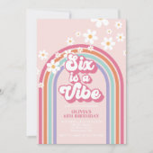 Invitation Six est une ambiance Arc-en-ciel 6e anniversaire (Devant)