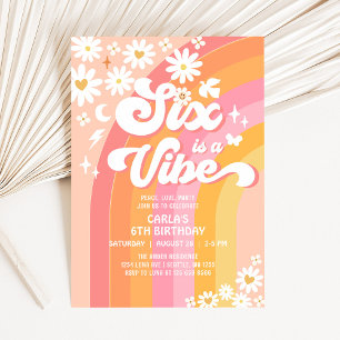 Invitation SIX est une ambiance Daisy 6ème anniversaire Groov