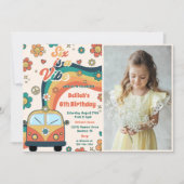 Invitation Six Est Une Vibe Super Retro Floral 6e Anniversair (Devant)