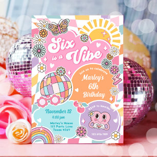 Invitation Six est Vibe Retro Super Preppy Varsity Anniversai