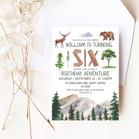 Invitation Six Explorer Boy Birthday
