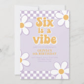 Invitation Six is a Vibe Retro Check Lilac Daisy (Devant)