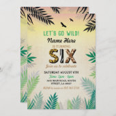 Invitation Six Jungle 6e anniversaire Safari ZOO Wild (Devant / Derrière)
