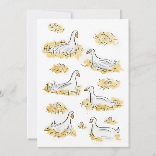 Invitation Six oies pondent (Devant)