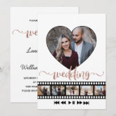 Invitation Six Photos Collage Rose Gold Parties scintillant (Devant / Derrière)