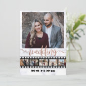 Invitation Six Photos Collage Rose   Gold Parties scintillant (Debout devant)