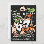 Invitation Six Seven Birthday Invitation, 7th Birthday (Devant)