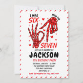 Invitation Six Seven Birthday Skeleton Hands Party (Devant)