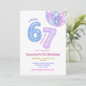 Invitation Six Seven Disco Glam 67 Kids Birthday Party (Debout devant)