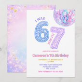 Invitation Six Seven Disco Glam 67 Kids Birthday Party (Devant / Derrière)