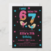 Invitation Six Seven Girl Birthday (Devant)
