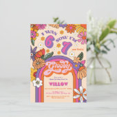 Invitation Six Seven Groovy Hippie Birthday Party (Debout devant)