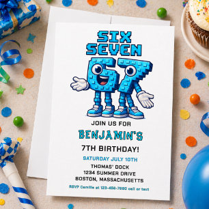 Invitation Six Seven Meme 7e Anniversaire Drôle Tendance