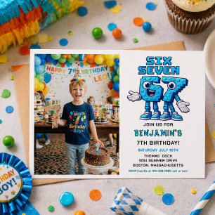 Invitation Six Seven Meme 7e Anniversaire Drôle Tendance
