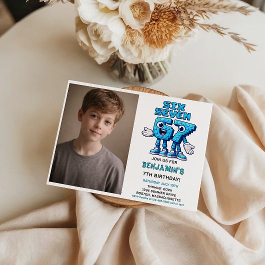 Invitation Six Seven Meme 7e Anniversaire | Drôle Tendance