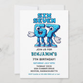 Invitation Six Seven Meme 7th Birthday Party | Funny Trendy (Devant)