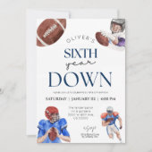 Invitation Sixième année bas football thème garçon 6e anniver (Devant)