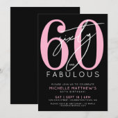 Invitation Sixty And Fabulous 60th Birthday Party (Devant / Derrière)