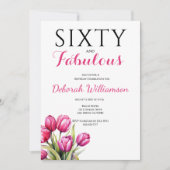 Invitation Sixty and Fabulous Black Pink 60th Birthday  (Devant)