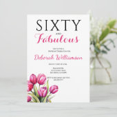 Invitation Sixty and Fabulous Black Pink 60th Birthday  (Debout devant)