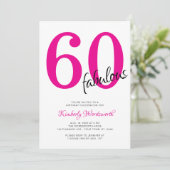 Invitation Sixty and Fabulous Pink 60th Birthday Party (Debout devant)