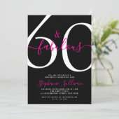 Invitation Sixty And Fabulous Script 60th Birthday Party (Debout devant)