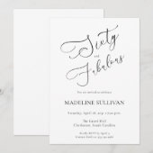 Invitation Sixty and Fabulous Script 60th Birthday Party (Devant / Derrière)