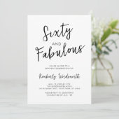 Invitation Sixty and Fabulous Script 60th Birthday Party (Debout devant)