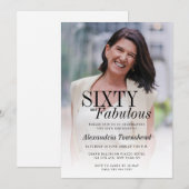 Invitation Sixty and Fabulous Stylish Photo 60th Birthday (Devant / Derrière)