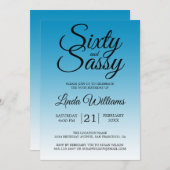 Invitation Sixty and Sassy Malibu Blue 60th Birthday (Devant / Derrière)