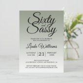 Invitation Sixty and Sassy Sage Green 60th Birthday (Debout devant)