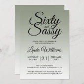 Invitation Sixty and Sassy Sage Green 60th Birthday (Devant / Derrière)