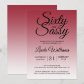 Invitation Sixty and Sassy Scarlet Red 60th Birthday (Devant / Derrière)