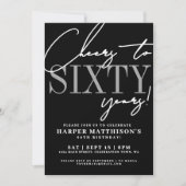 Invitation Sixty Black 60th Birthday Party (Devant)
