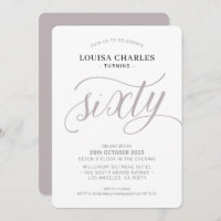 SIXTY élégant anniversaire chic script moderne cha