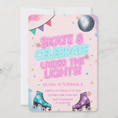 Invitation Skate & Celebrate Under the Lights Neon (Devant)
